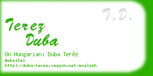 terez duba business card